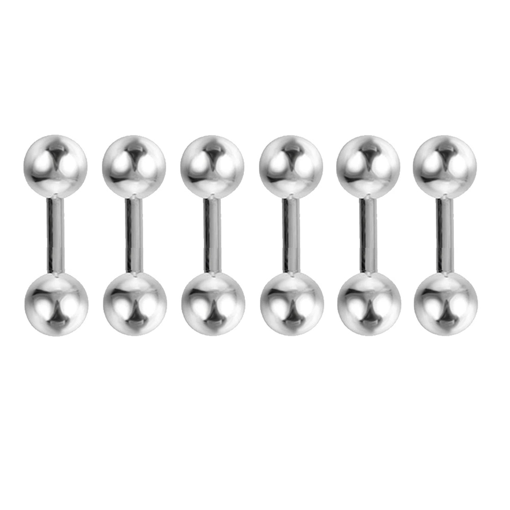 6 Teile/satz 16G Edelstahl Ohrstecker 3/4/5mm Kugel & Kegel Schrauben Ohrringe Ohr Knochen Nagel durchbohren Körperschmuck: Schwarz / Gold-farbe