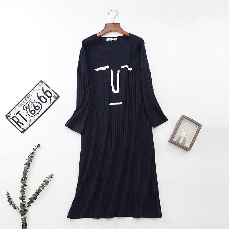 Ladies Petticoat Women'S Cotton One-Piece Nightdress Oversized Loose Pajamas Home Clothing Korean Leisure Skirt Female Sleepwear: Black / XXXL