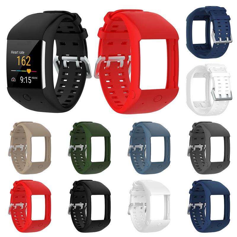 Comfortabele Siliconen Vervanging Horlogeband Wrist Strap voor Polar M600 Smart Horloge Polsbandje Strap Classic Roestvrij Stalen Gesp