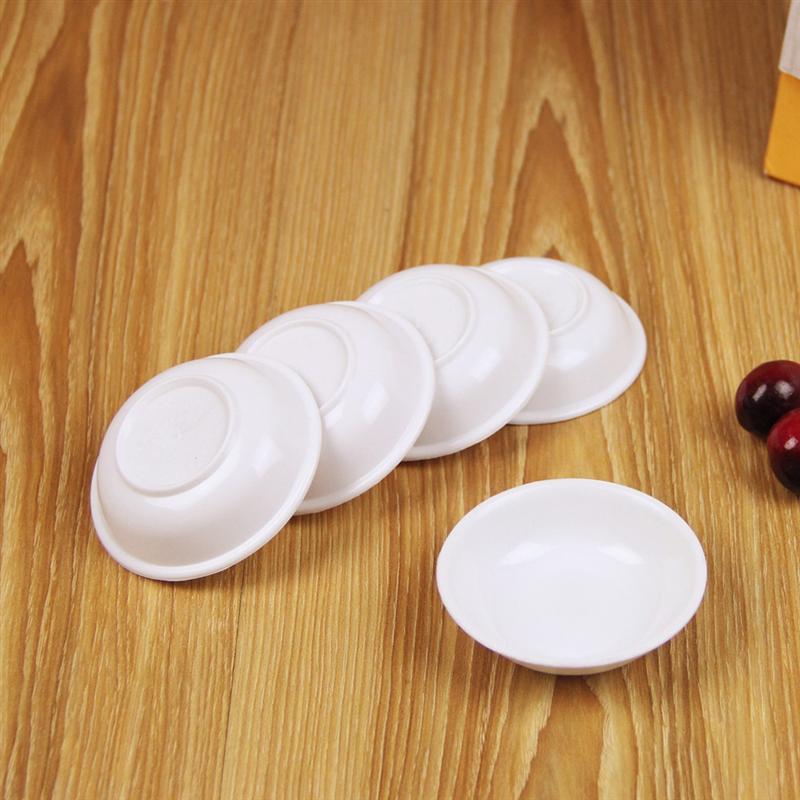 10pcs White Food Sauce Dish Plastic Sauce Dishes Food Dipping Bowls Break-Resistant Seasoning Dish Saucer Appetizer Plates