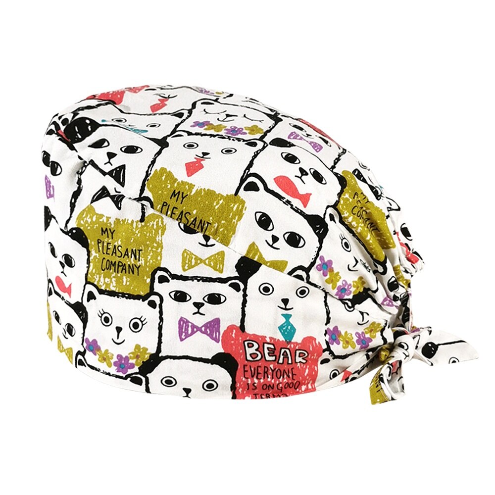 Hospital operating room scrub caps female nurse nursing work caps breathable printing beauty salon nursing hats custom: 12005