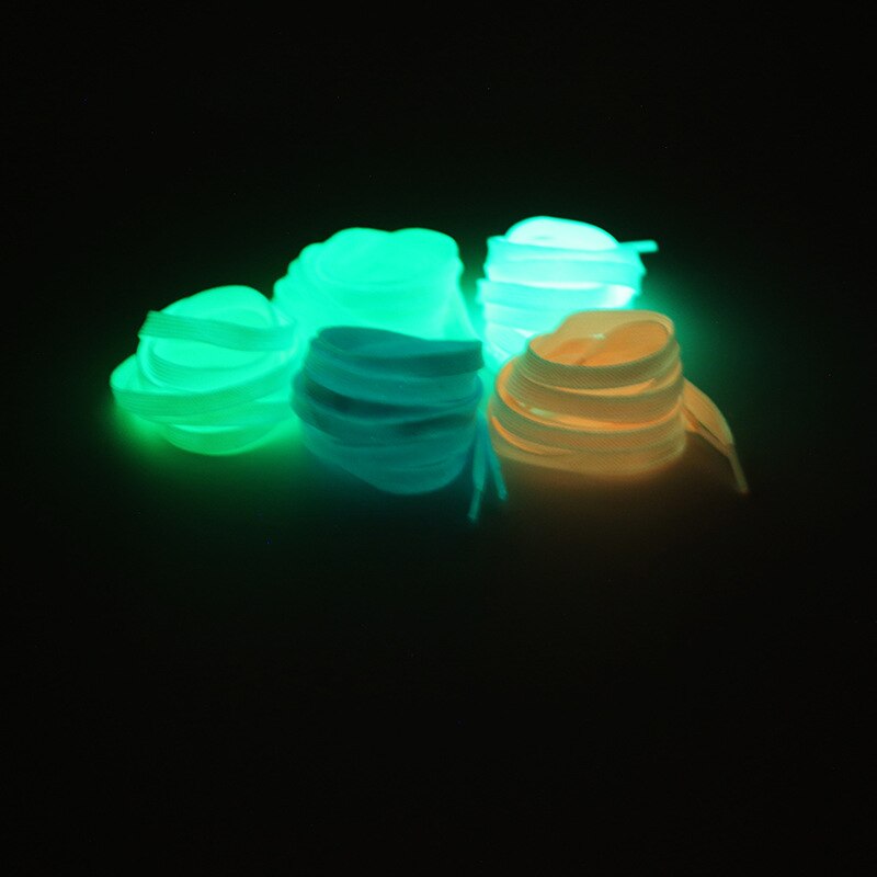 1pair Luminous Shoelaces Fluorescent Shoelace sneakers Shoelace Glow in Dark Night Glowing Shoe Laces Shoestring