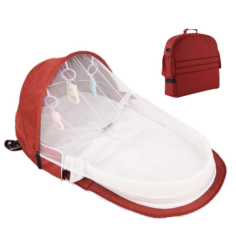 Baby seng mommy taske rejse bærbar mobil krybbe reden barneseng nyfødt multifunktion foldbar barn sammenklappelig stol med legetøj: A3