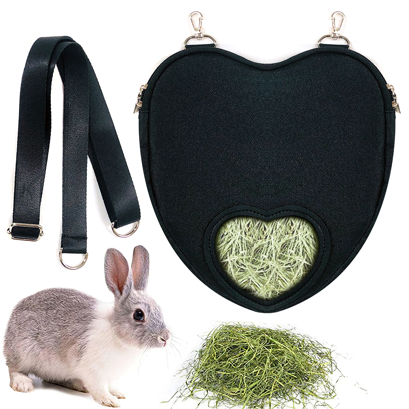 Sac de merde suspendu, support d&#39;alimentation, distributeur d&#39;alimentation, conteneur en forme de cœur d&#39;amour pour lapin cochon d&#39;inde, petits animaux de compagnie