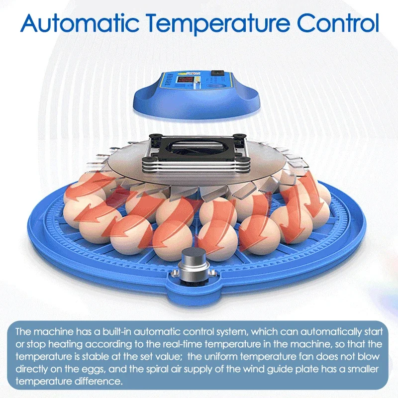 Incubadora de 8 huevos, incubadora completamente automática, Control inteligente de temperatura/reposición automática de agua, herramienta de incubación de aves de corral