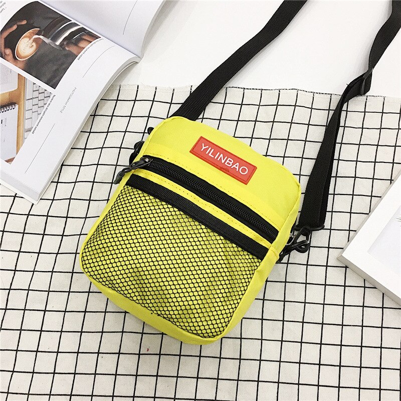 101818 new hot moda adolescente nylon dança legal bolsa de ombro único pequeno saco de retalhos: yellow