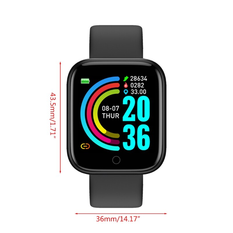 Y68 Smart Watch Women Men Sport Bluetooth Smart Band Heart Rate Monitor E56D