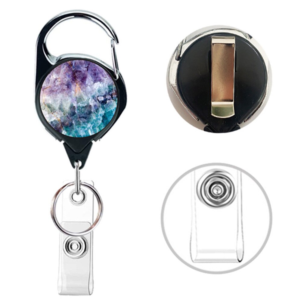 1 PIÈCES Rétro Mandala Boussole Corde Lanière D'insigne Clip Porte-clés Nom Porte-Étiquette Porte-clés Carte Enrouleur De Cordon Rétracter Tirer Porte-clés Recul
