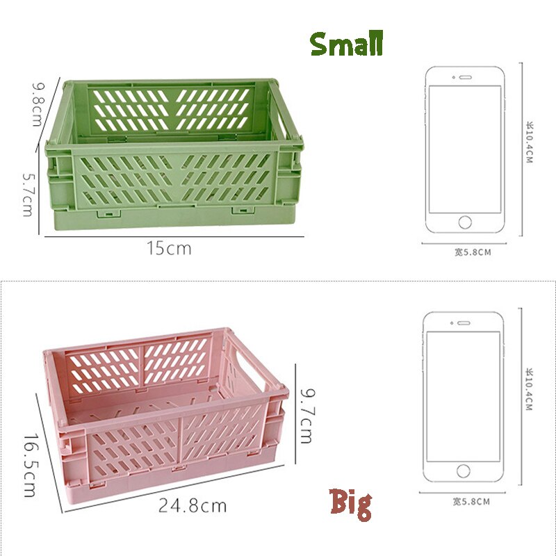 Panier de rangement pour stylos, boîte de rangement en plastique pliable Macaron, organisateur de papeterie de bureau pour étudiants, panier de rangement de maquillage, porte-stylo
