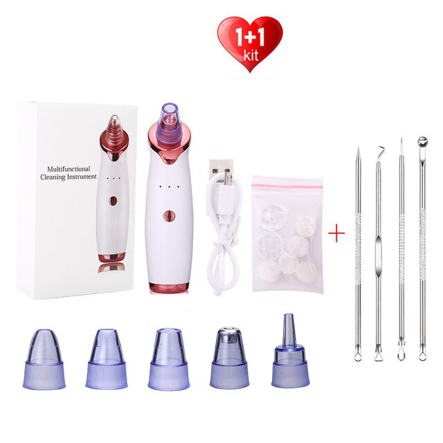 Black Head Remover Blackhead Vacuum Visible Facial Pore Cleaner Microscope Blackhead Suction Rechargeable Acne Pimple Remove: Blue