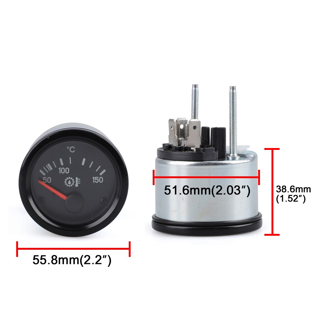 VDO 2" 52mm Car Oil Temperature Gauge 50-120 Celsius 12V Oil Temp Gauge Yellow Light Car Meter No Sensor