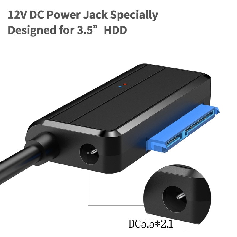 USB 3.0 to SATA Hard Drive Converter SSD Adapter Kabel Konwertera Super Speed 22 Pin EU Plug