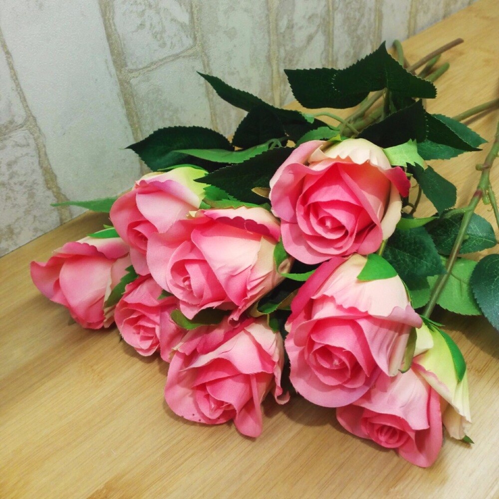 ¡Gran venta! flores rosas artificiales, bonita seda pequeña, rosas blancas, decoración para bodas, suministros para fiestas, flores artificiales