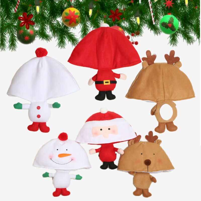 Adulto niños Navidad novedad sombrero disfraz gorra Reno Santa muñeco de nieve de Navidad