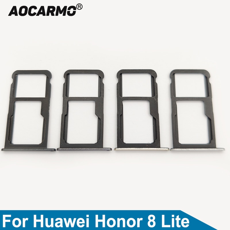Aocarmo sd microsd holder nano sim kortspor for huawei honor 8 lite erstatningsdel