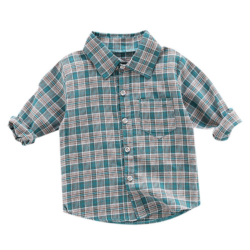 Katoen Jongen Shirts Baby Jongens Lange Mouwen Plaid Print Shirts Kids Tops Tees Shirts Casual Blouse