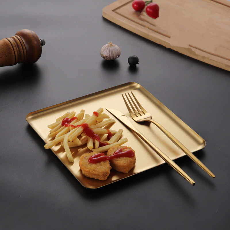 Bandeja de repostería poco profunda de acero inoxidable, platos de almacenamiento de alimentos para frutas, platos antiadherentes, sartén para pasteles, utensilios de cocina para Cocina