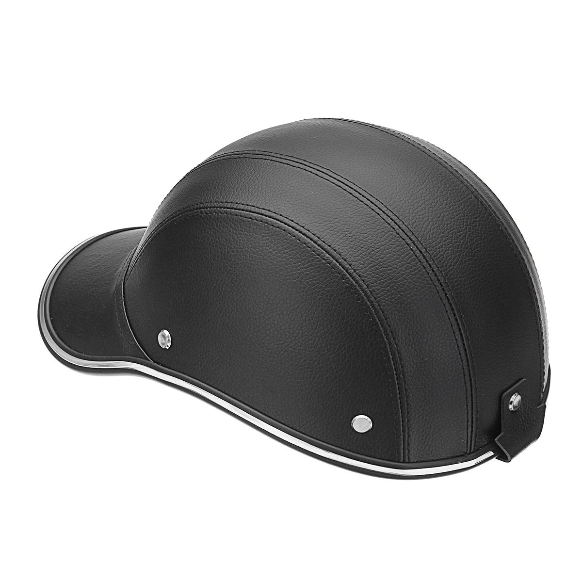 Motorhelmen Lederen Bike Scooter Half Open Gezicht Beschermende Helm Veiligheidshelm Unisex Racer Helm Baseball Cap Stijl