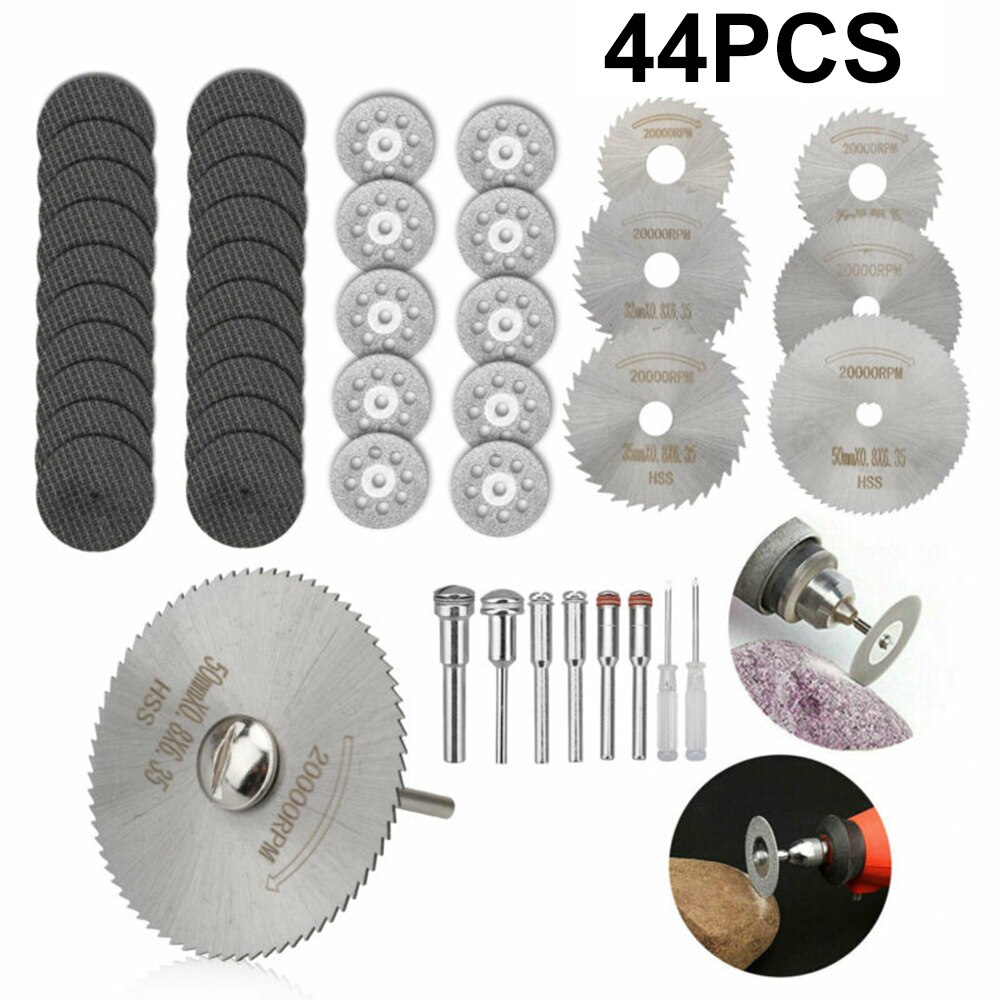 44 PCS Diamond Cutting Wheel Saw Cutters Cut Off Discs Set for Rotary Tool