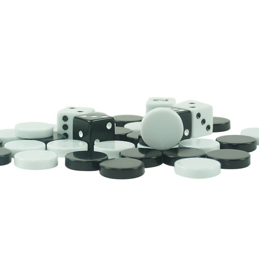 Black backgammon set with roll up for easily carrying