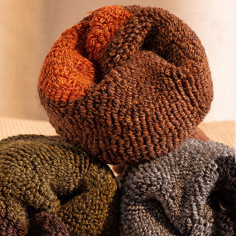 Chaussettes en laine mérinos pour hommes, chaudes, Style rétro, douces, Super épaisses, en éponge, bottes de randonnée, hiver