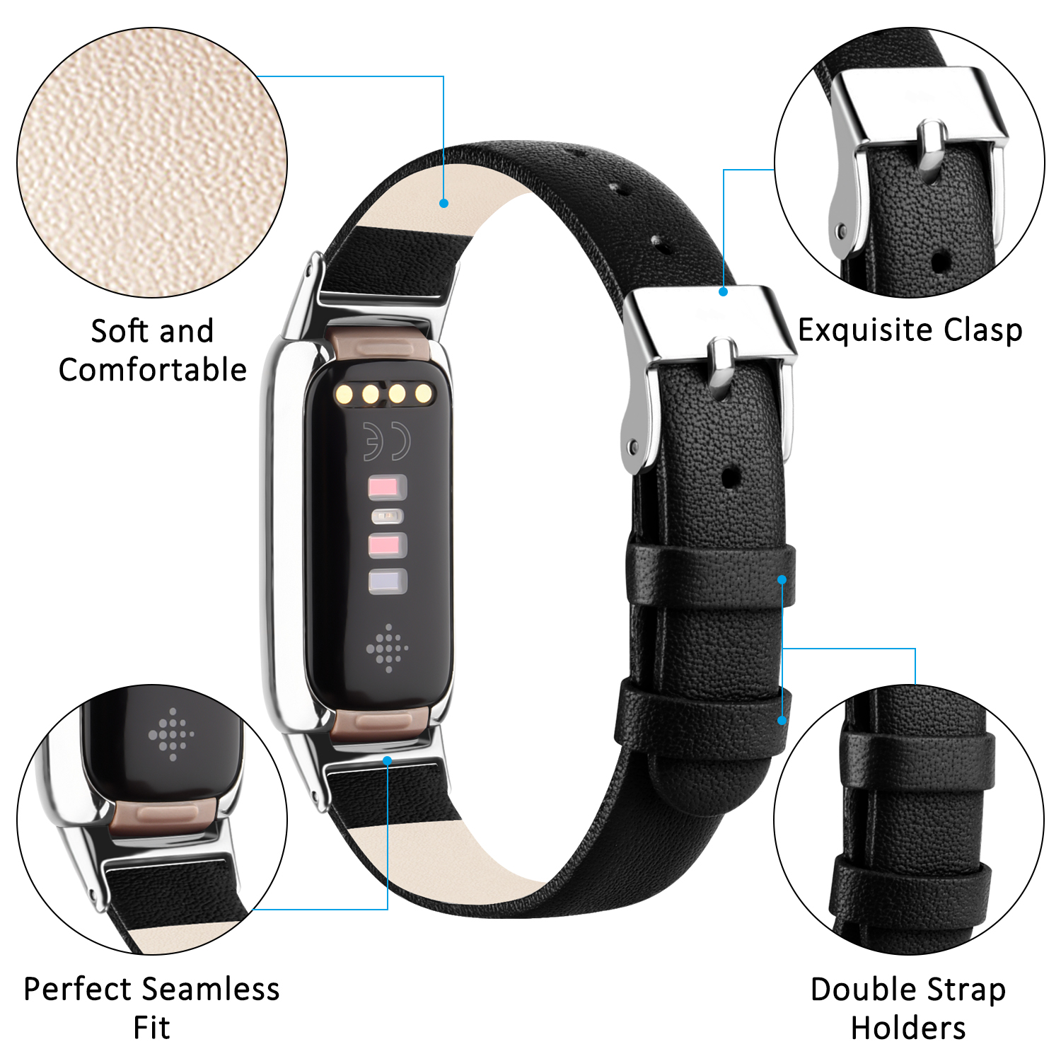 Til fitbit luxe-rem ekte lærrem justerbar klokkereim erstatningsarmbånd til fitbit luxe-armbånd armbånd korrea