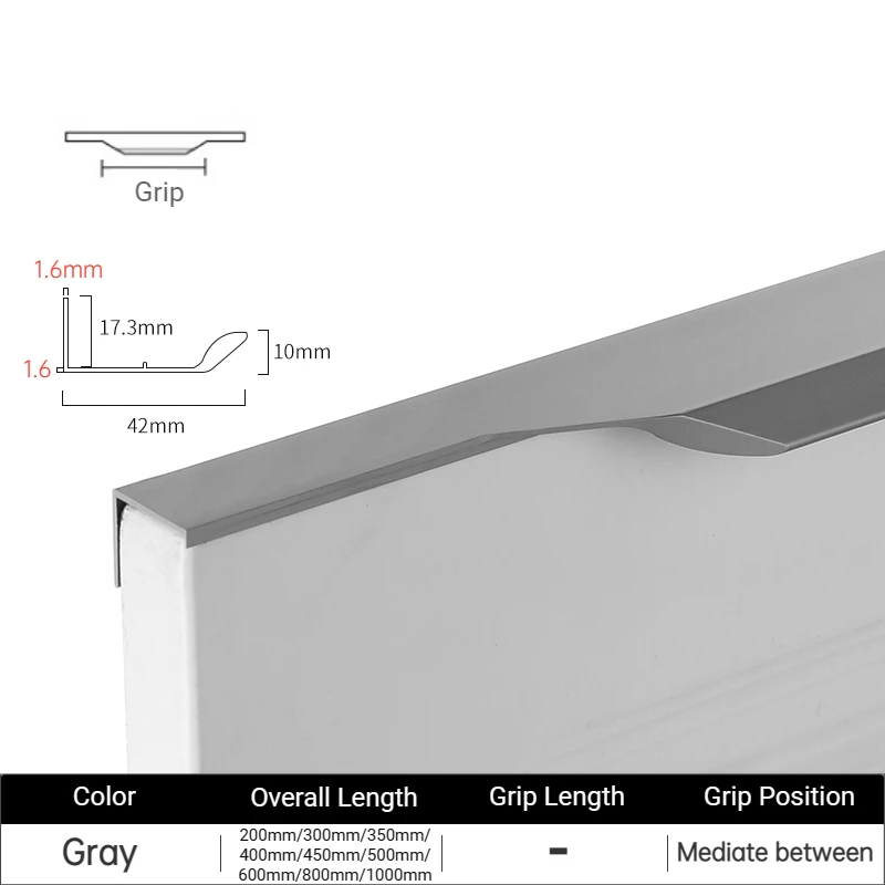 Maniglie nascoste Maniglie lunghe per armadi da cucina Manopole per cassetti in lega di alluminio Maniglia per porta dell'armadio Maniglie per armadi: 9XL / bianca