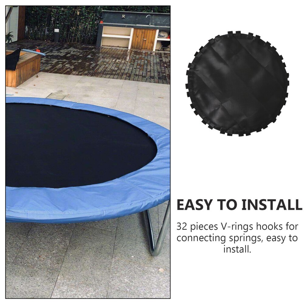 1Pc Black Rebounder Replacement Jumping Mat Round Trampoline Frame with Hooks