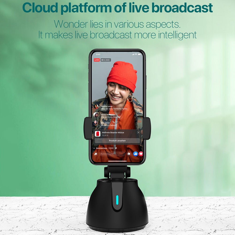 Bâton de Selfie intelligent Auto, Rotation à 360 degrés, suivi du visage, trépied caméra, cardan pour enregistrement vidéo en direct et Vlog