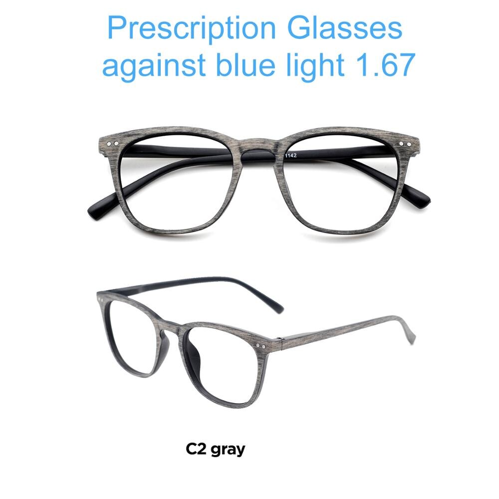 Occi óculos de luz anti-azul computador clássico gaming glass unissex óculos redondos quadros óculos ópticos óculos de proteção do olho quadro: C2 Gray  1.67