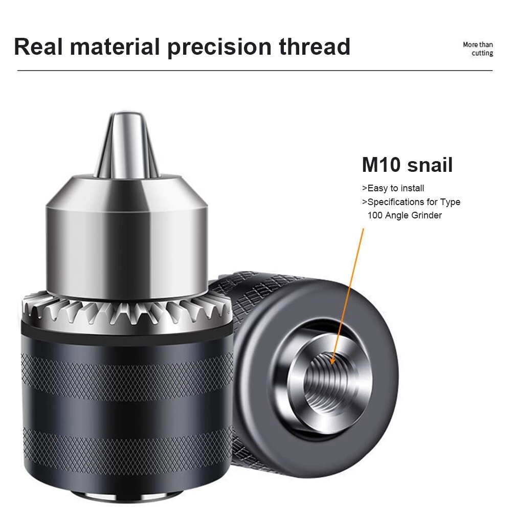 4Inch Electric Angle Grinder To Electric Drill Chuck 10mm Chunk Angle Grinder Convert Adapter Collet 1.5 Coarse Thread Accessory