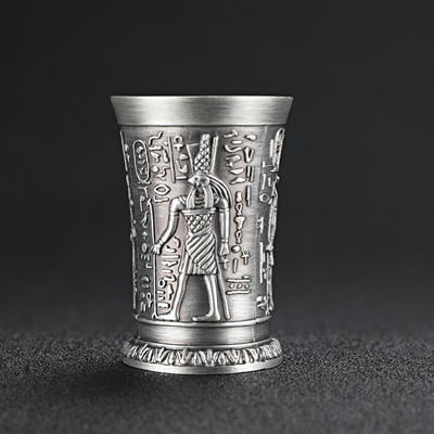 Retro klassinen egypti myytti shot lasi hopeinen viina cocktail viinilasi viski tuoppi lasi: 03