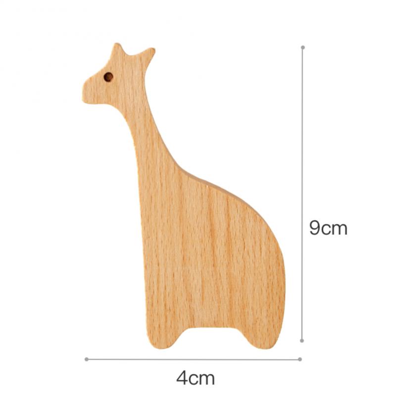 Nordic Style Wood Animal Hook Natural Oak Cute Cartoon Home Decor Door Wall Hook Key Holder Multi Function Modern Storage Hanger: giraffe