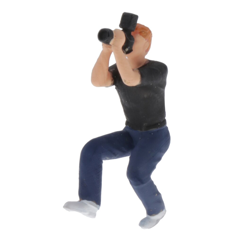 1/64 paparazzi fotograaf karakters mini figuur mensen model groep decor: A
