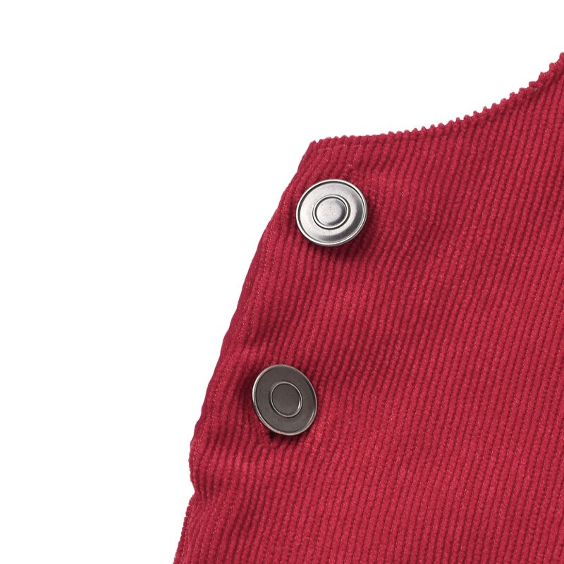 Babybroek met bretels, corduroy jumpsuit, herfst mouwloos zijzak patch kleur herfst schouder knopen kleding