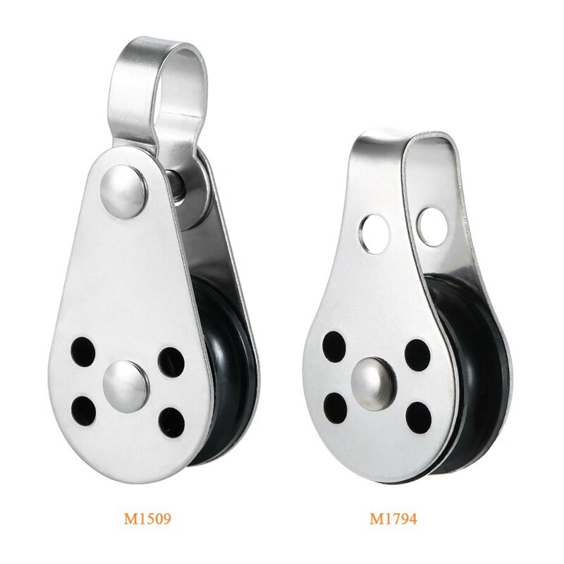 2 Stuks Rvs Katrol Blokken Voor Kajak Kano Boot Anker Trolley Kit