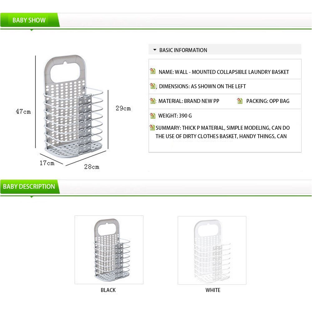 Hanging laundry hamper Plastic Clothes Network Fold Dirty Clothes Hamper Laundry Basket Family Washing Store Dirty Clothes