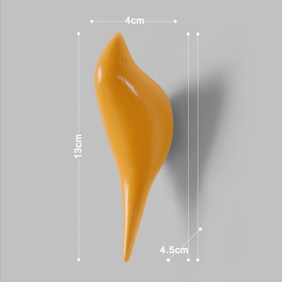 Haak multifunctionele woonaccessoires vogel decoratie haak wanddecoratie slaapkamer deurhaak kledinghaak driedimensionale haak: Geel