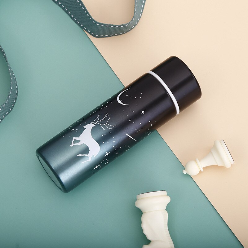 kreskówka Thermo składany kubek przenośny kubek termiczny ze stali nierdzewnej robić kawy herbata kemping izolowany mini termos butelka: G