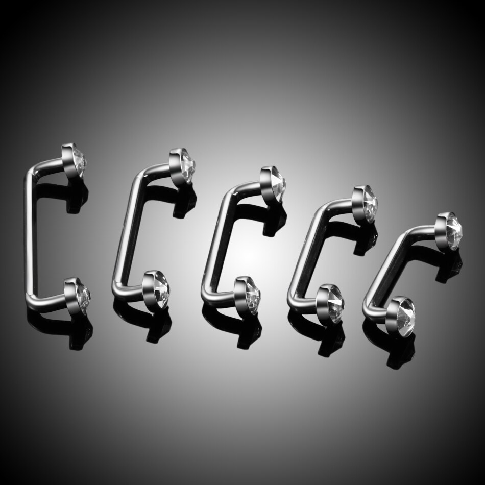 10 stuks/partij  g23 titanium oppervlakte barbell 14g 16g micro dermale piercings kristal dermale anker piercings lichaamssieraden piercings