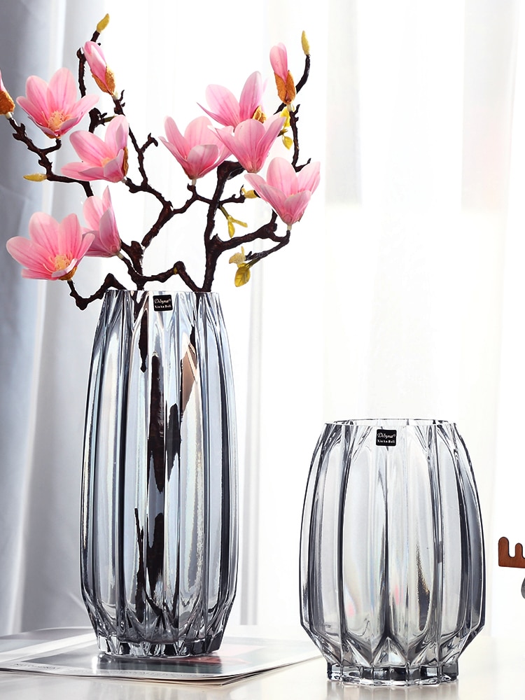 Stor glasflaska transparent färg hydroponisk vas vardagsrum blomdekoration heminredning tillbehör modern
