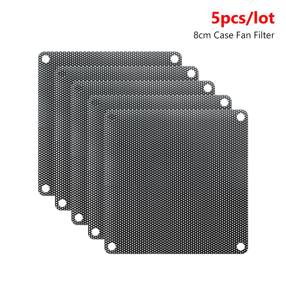 5 Teile/los 80mm 90mm 120mm 140mm Cuttable Schwarz Weiß PVC PC Fan Staub Filter Staubdicht Fall computer Mesh PVC PC Kühlung Kühler: 8cm black