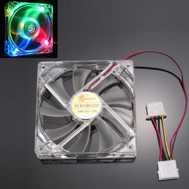 Koelventilator Licht Quad 4-LED Licht Neon Clear 120mm PC Computer Case Cooling Fan Mod voor CPU Koeler/PC Case l0914 #2: C