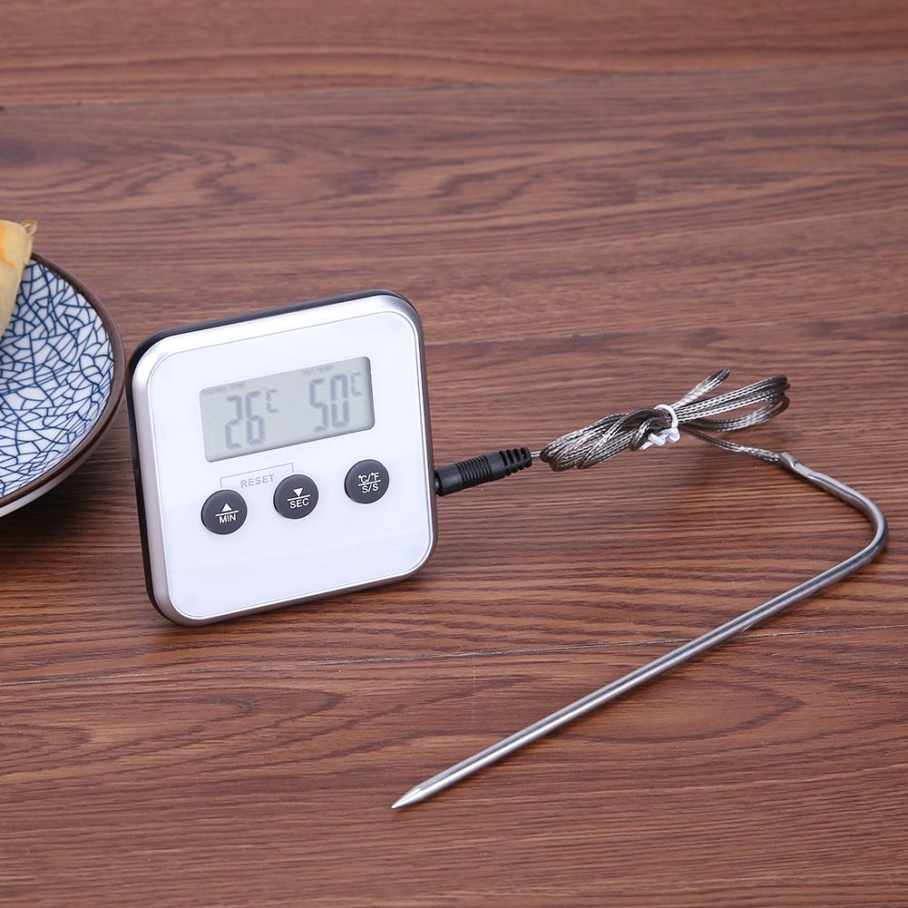 Digital elektronisk termometer timer mad kød ovn temperaturmåler med fjernbetjening probe køkken bbq bagning termometer