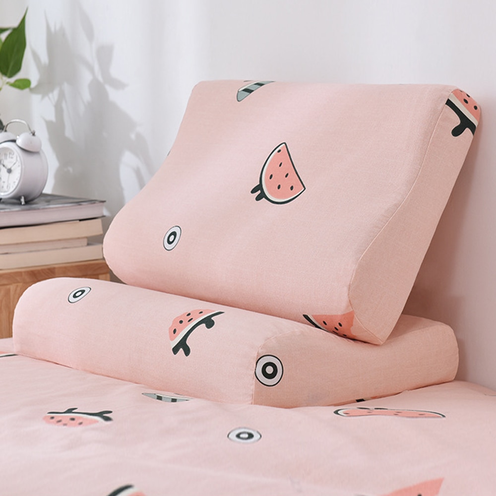 Fundas para almohadas suaves y creativas de espuma viscoelástica para el cuello, para la salud del cuello, de látex: Rosa / 60x40cm