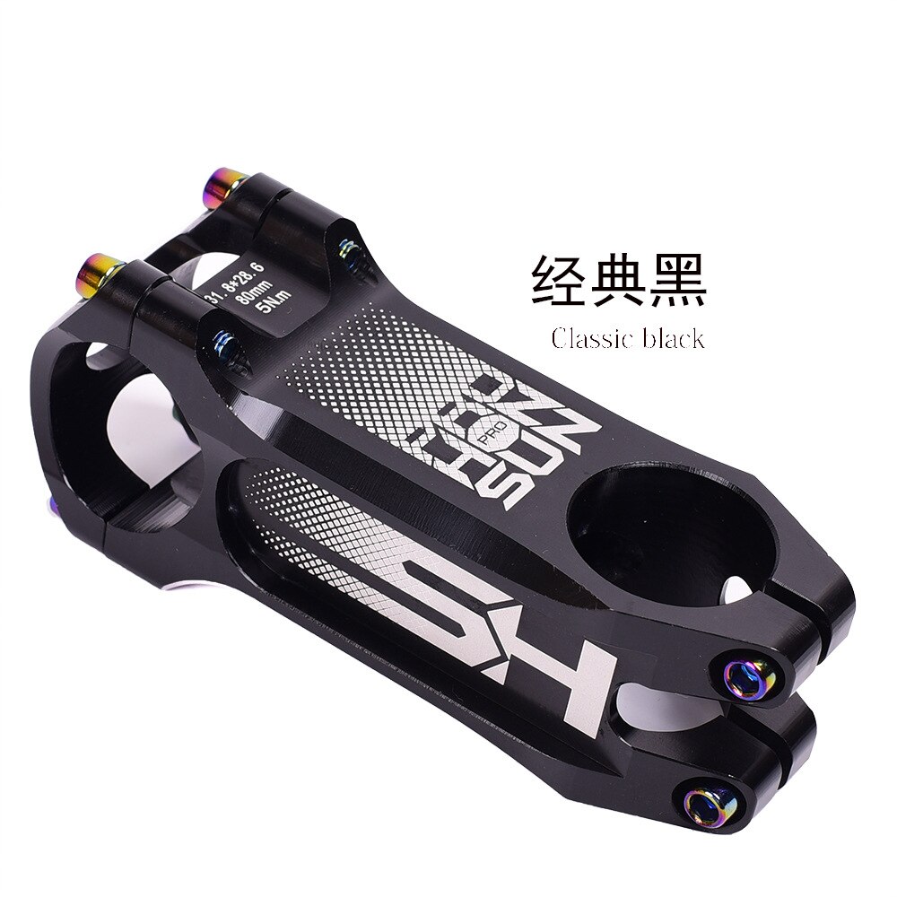 Hoge Sterkte Aluminiumlegering 6061 T6 Cnc Pvd Mtb Fiets Stuurpen 0 Graden 80 Mm Kleurrijke Diy Road Mountain fiets Stuurpen 31.8 Mm