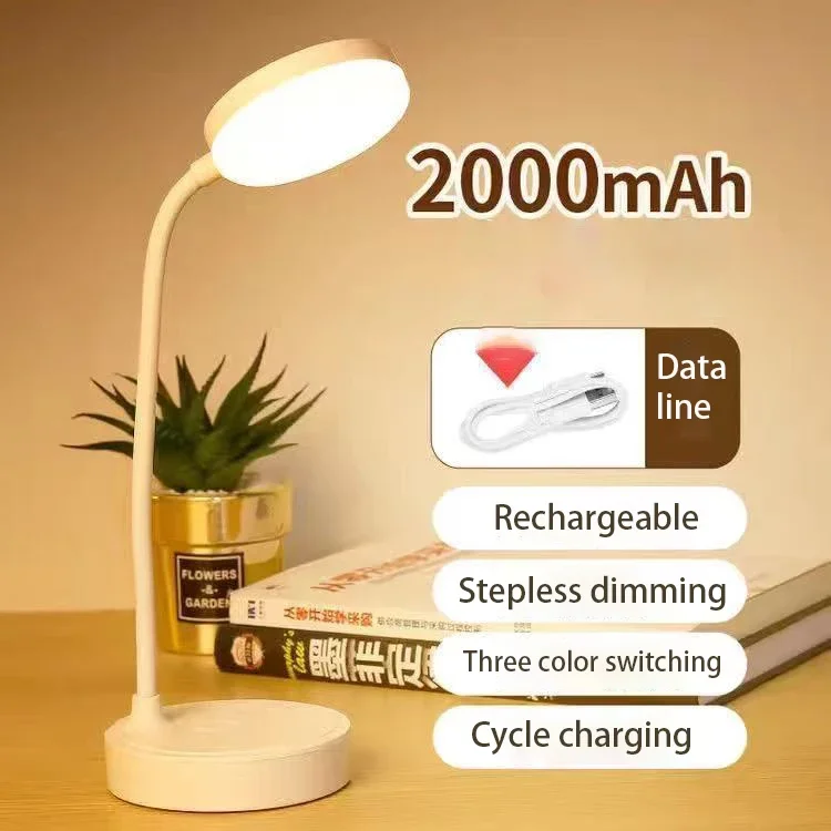 Lampada da scrivania a LED flessibile con dimmer a 3 livelli Alimentata tramite USB Luce calda/bianca per la cura degli occhi, perfetta per la lettura e lo studio dell'home office: Beige