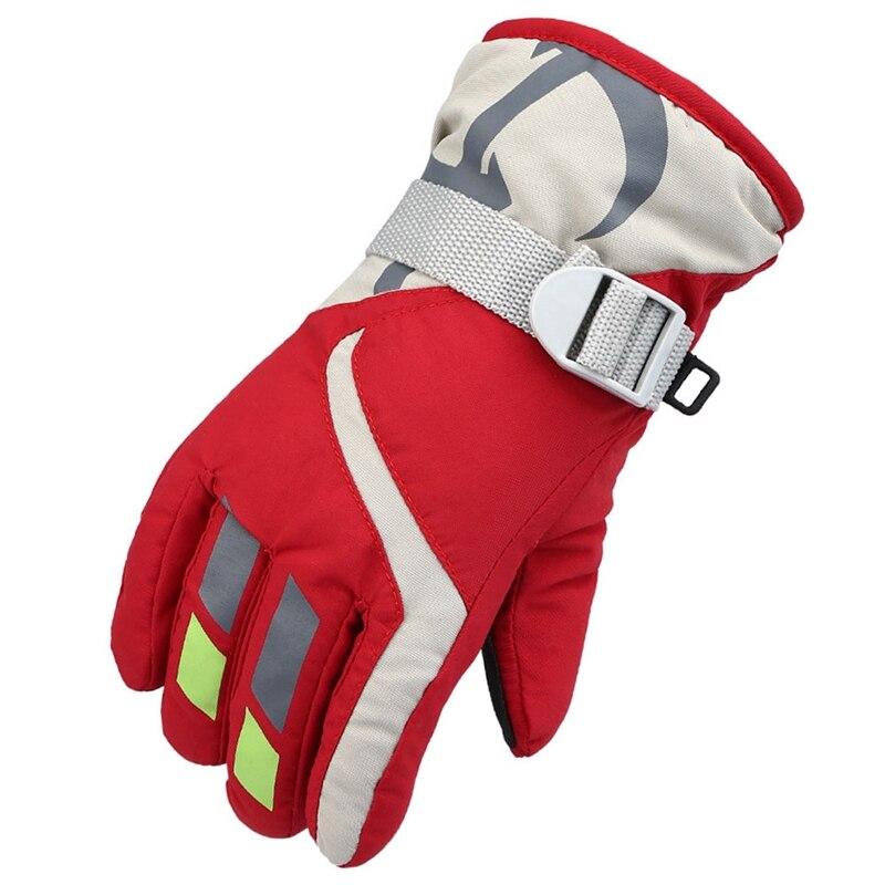 Children's Outdoor Skiing Riding Gloves Winter Thickening Warm Hiking Waterproof Non-Slip Windproof Snow Gloves: RD