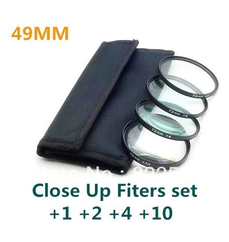 4 pièces 49mm 49mm Macro + 1 + 2 + 4 + 10 REFLEX Lentille Filtre Kit Pour 49mm Lentille filtre