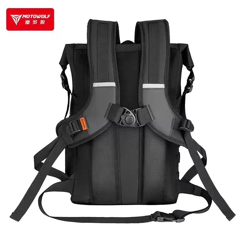 Motowolf-mochila impermeable para motocicleta, Bolsa duradera para motocicleta, mochila reflectante informal para ciclismo, gran capacidad, 20l